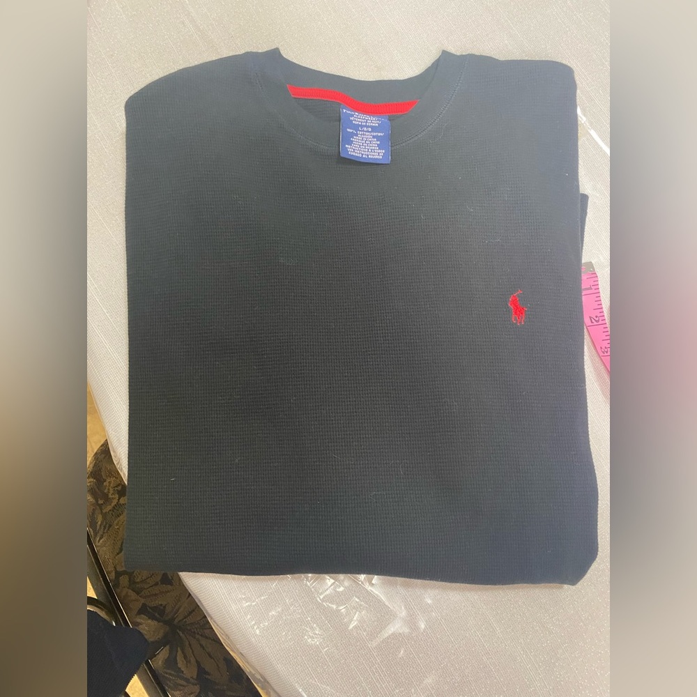 NWOT Polo Ralph Lauren Men's Black with Red Horse Long Sleeve Shirt Size: Large - Picture 2 of 12